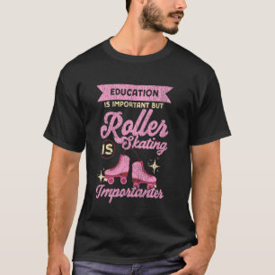 Coole Rollschuh fahrende Skate-Girl 1970er Retro-E T-Shirt