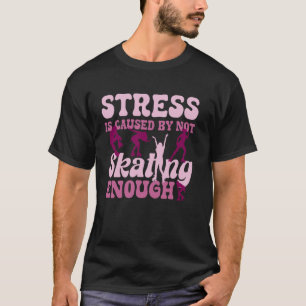 Coole Rollschuh Skate Mädchen 1970er Retro Stress T-Shirt