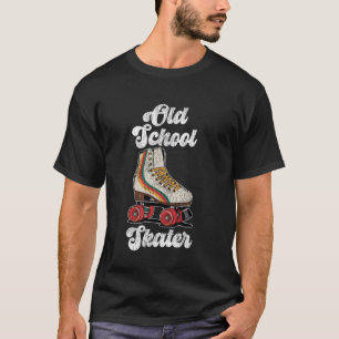Coole Rollschuhfahrerin Retro Old School 1970er T-Shirt