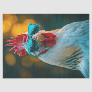 Coole Rooster Blue Sonnenbrille Decoupage Seidenpapier