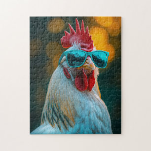 Coole Rooster Blue Sonnenbrille Puzzle