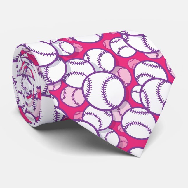 coole, rosa Baseball-Sportler Krawatte (Gerollt)