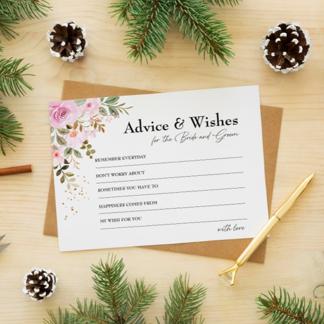 Coole Rosa Beratung und Wünsche für Braut- und Kör Einladung (Cool Pink Advice & Wishes for Bride and Groom Card)