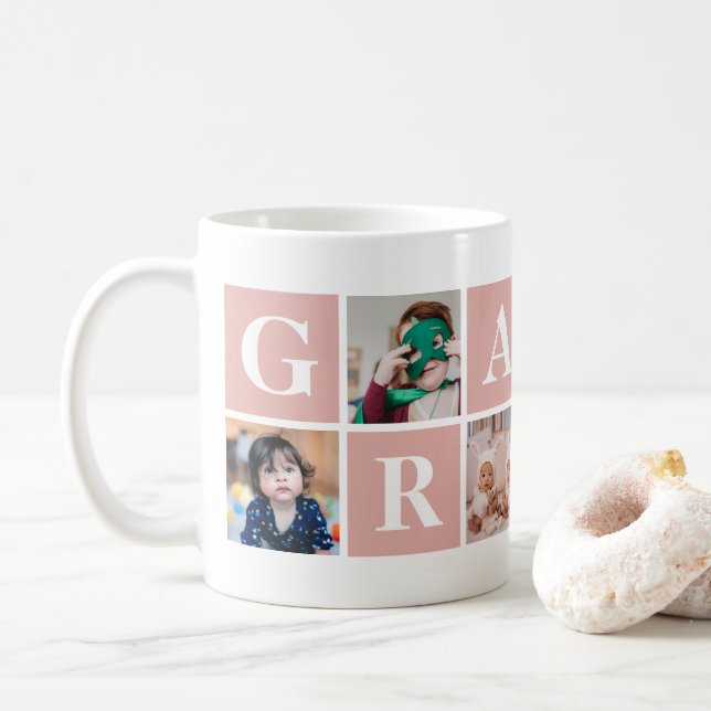 Coole Rosa FotoCollage Granny Tasse (Mit Donut)