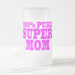 Coole rosa Geschenke für Mamas: SuperMama Mattglas Bierglas