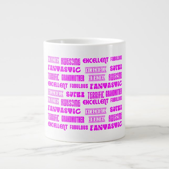 Coole rosa Großmutter-Positive des modernen Jumbo-Tasse (Vorderseite)