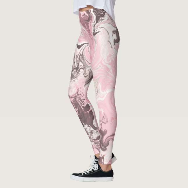 coole Rosa Marmorschleimhaut für Mädchen Leggings (Links)