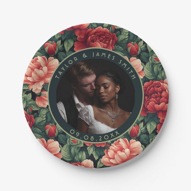 Coole Rose Bridal Dress Teller für Hochzeitssache (Vorderseite)