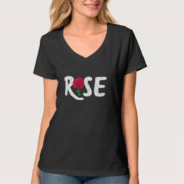Coole Rose Einfache Rose T-Shirt (Vorderseite)