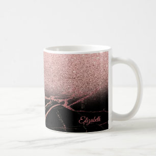 Coole Rose Gold Glitzer, Marmor - Personalisiert Kaffeetasse
