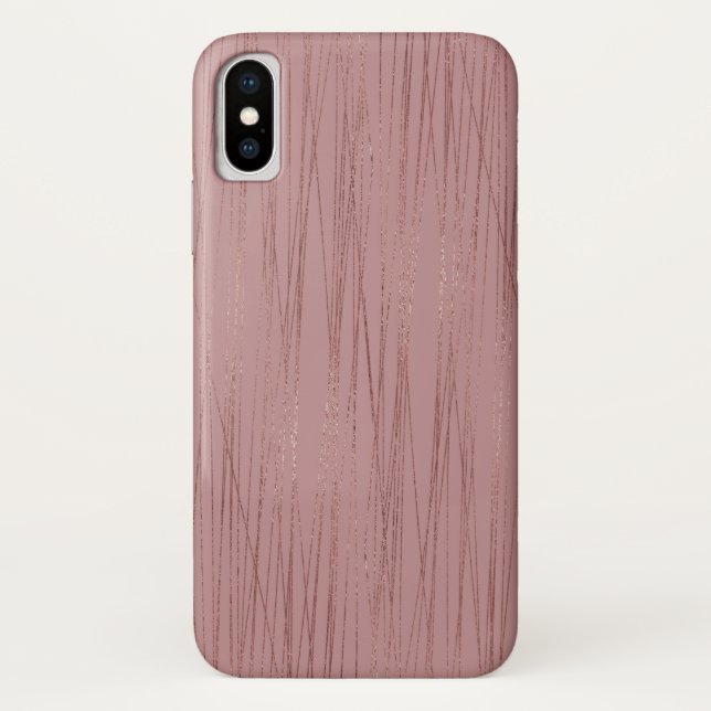 Coole Rose Goldfolie Streifen Muster Case-Mate iPhone Hülle (Rückseite)