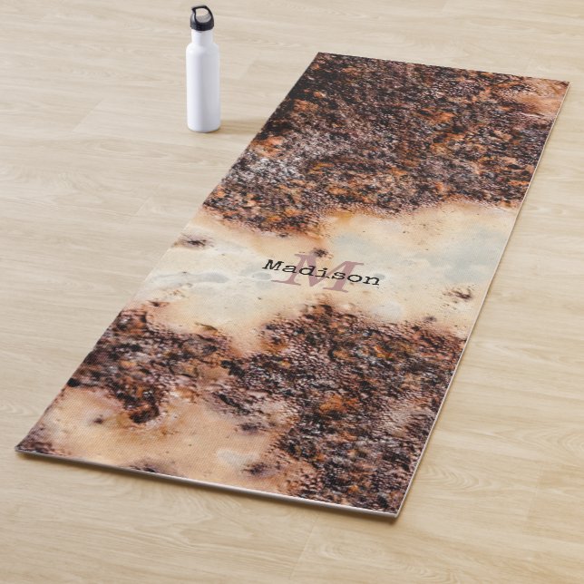 Coole rostige Metallstruktur Individuelle Name Yogamatte (Beispiel)