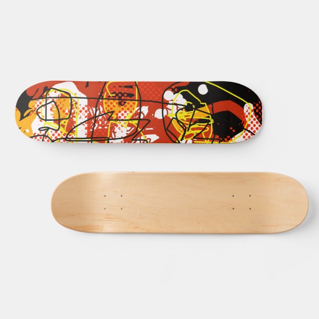 Coole Rote Abstraktion Skateboard (Horizontal)