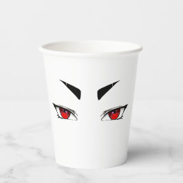 Coole rote Anime-Augen-Papier-Tasse Pappbecher