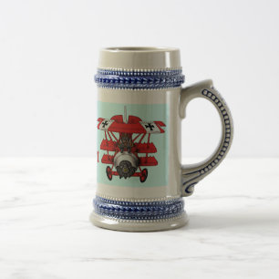 Coole rote Baron-Flugzeug-Bierbecher-Design Bierglas