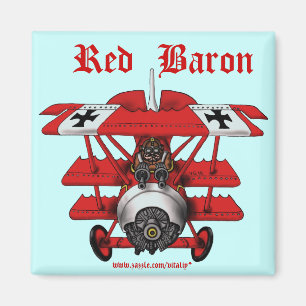 Coole rote Baron-Flugzeug-Magnetdesign Magnet