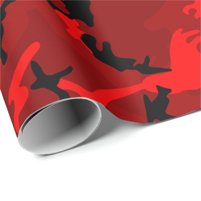 Coole Rote Camouflage Geschenkpapier (Rolleneckpunkt)