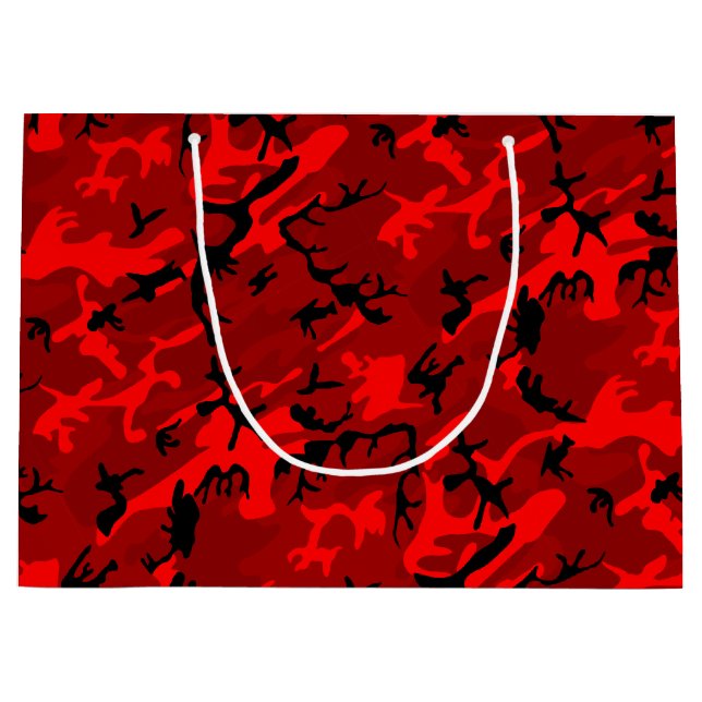 COOLE Rote Camouflage Große Geschenktüte (Vorderseite)
