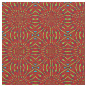 Coole rote moderne, florale Ethnic-Tribal Print Stoff