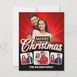 Coole rote, schwarze Weihnachtsgrüße für ein Paar- Feiertagskarte