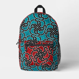 Coole rote und blaue keltische Knoten Modernes Mon Bedruckter Rucksack