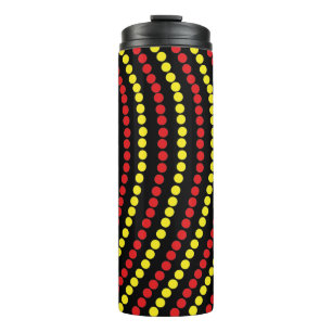 Coole rote und gelbe Punkte Thermosbecher