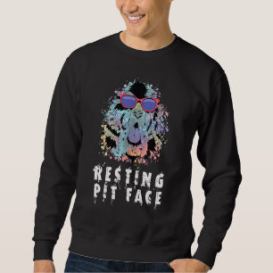 Coole ruhende Pit Face Hunde Gesicht Funny Hund Li Sweatshirt