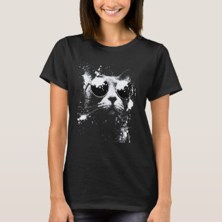 Coole Russische Blaue Katze mit Sonnenbrille Weiße T-Shirt