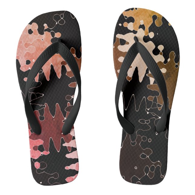 COOLE rustikale Abstrakte Formen Flip Flops (Fußbett)