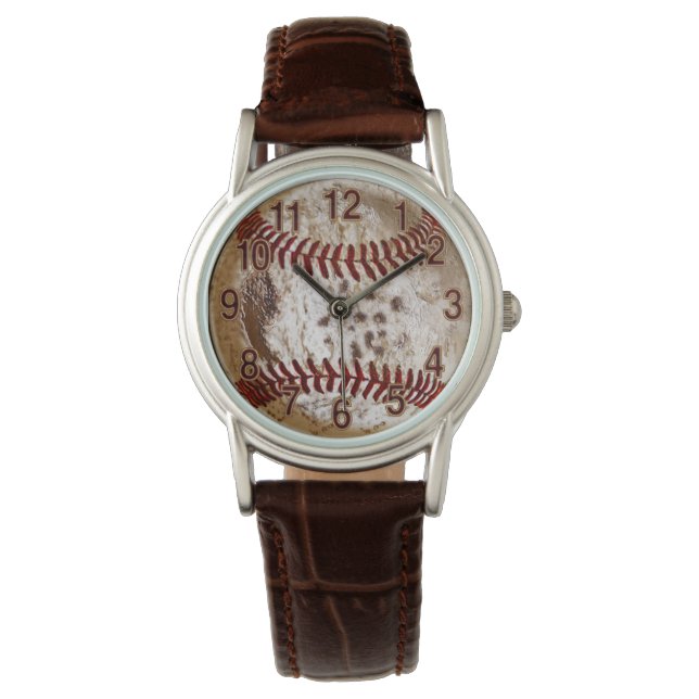 Coole Rustikale BASEBALL-Überwachung in vielen Sti Armbanduhr (Vorderseite)