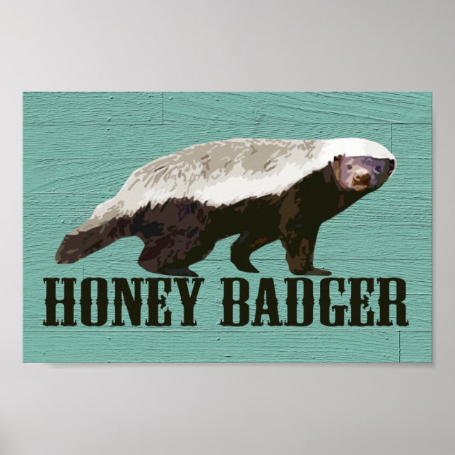 Coole Rustikale Honey Badger Poster (Vorne)