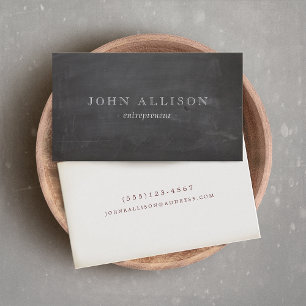 Coole Rustikale Vintage Typ Schwarze Tafel Visitenkarte