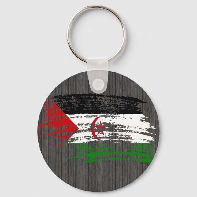 Coole Sahrawi-Flagge Schlüsselanhänger (Vorderseite)