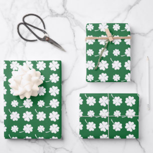 Coole Saint Patrick's Day gekachelte Kleeblätter Geschenkpapier Set