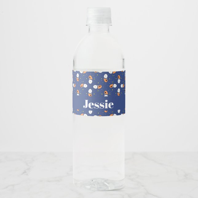 Coole Sängerin mit blauer Sängerin Wasserflaschenetikett (Vorderseite)
