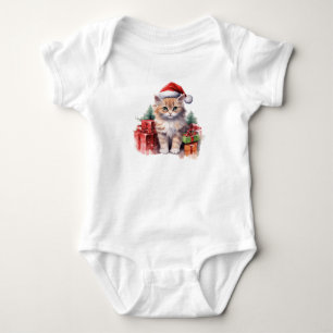 Coole Santa Cat Baby Strampler