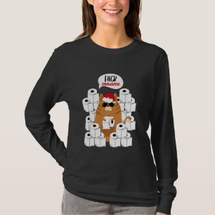 Coole sarkastische Katze in Santa S Hut mit Toilet T-Shirt