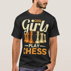 Coole Schachspielermädchen Chessman Funny Chess T-Shirt