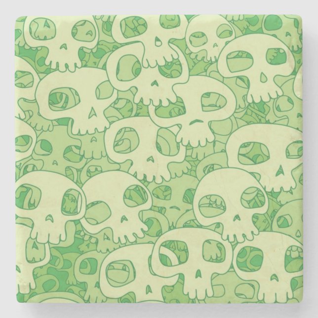 Coole Schädel Steinuntersetzer (Vorderseite)