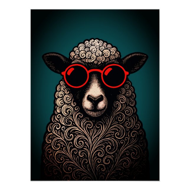 Coole Schaf-Wandkunst Poster (Vorderseite)
