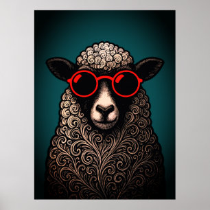 Coole Schaf-Wandkunst Poster