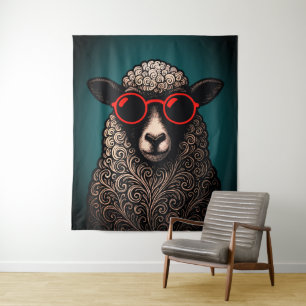 Coole Schafswände Wandteppich