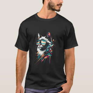 Coole Schicke Katze - Tropischer Strand Sonnen Vek T-Shirt