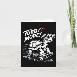 Coole Schildkröte auf Skateboard Funny Turbo Vinta Karte