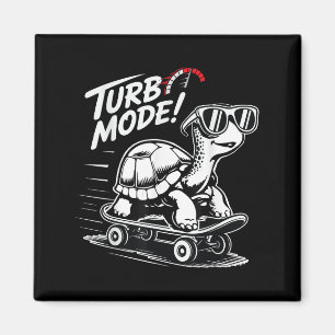 Coole Schildkröte auf Skateboard Funny Turbo Vinta Magnet