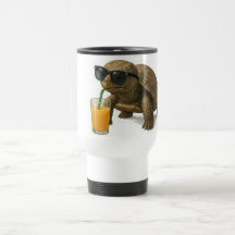 Coole Schildkröte, die Saft trinkt Sticker