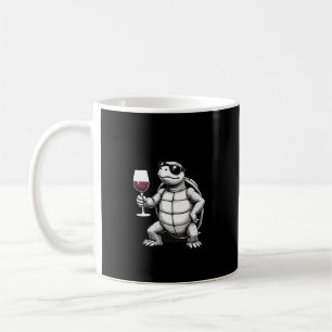 coole Schildkröte trinkt roten Wein Kunstprint_1 ( Kaffeetasse