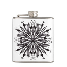 Coole Schlangen schwarz-weiß-botanisch-gotisch Flachmann