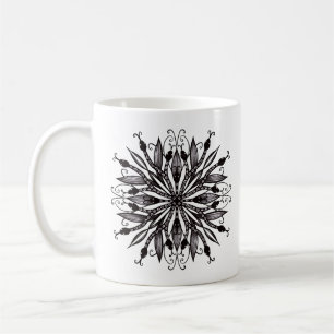 Coole Schlangen schwarz-weiß-botanisch-gotisch Kaffeetasse