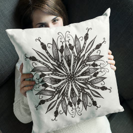 Coole Schlangen schwarz-weiß-botanisch-gotisch Kissen
